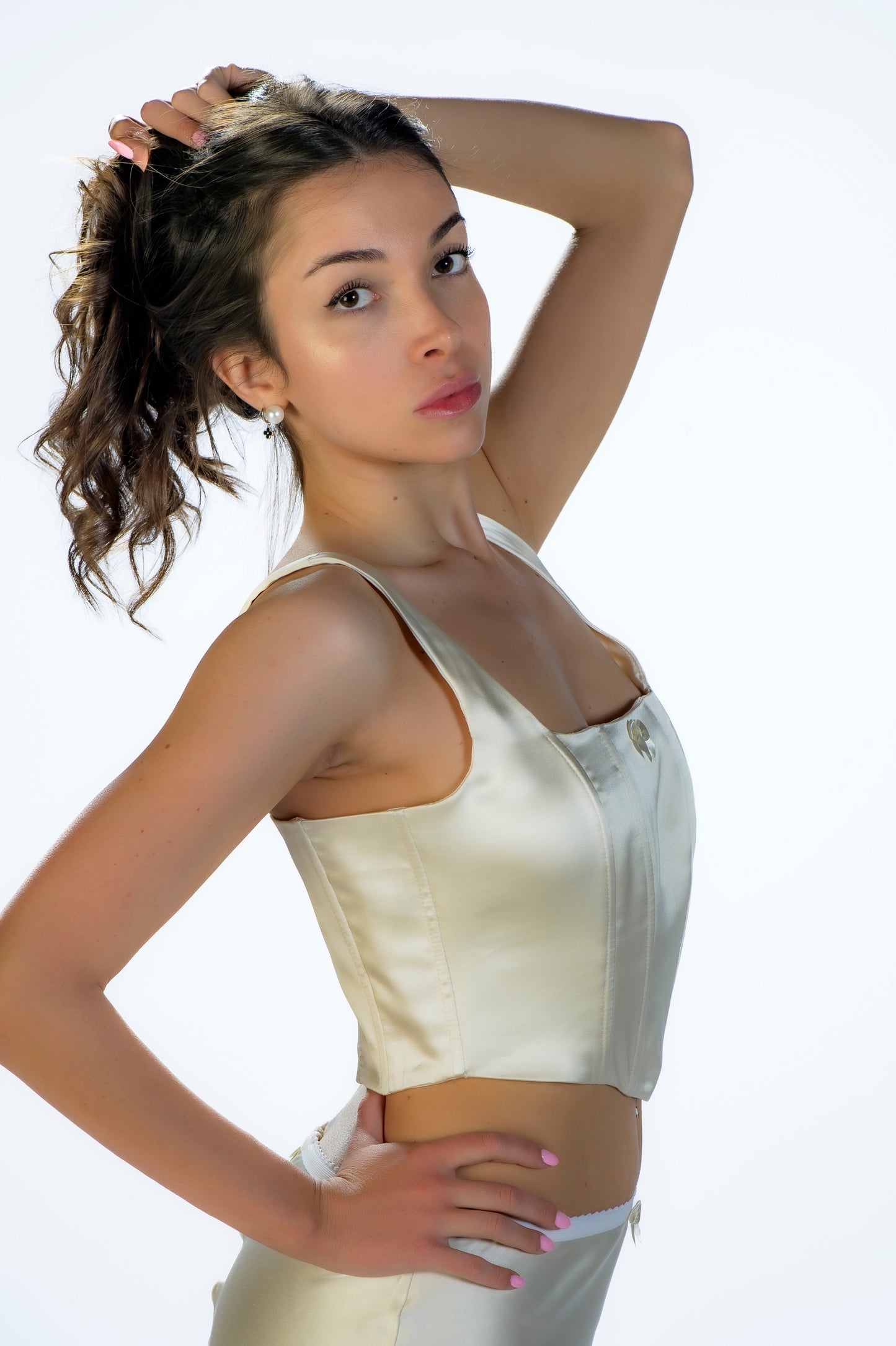 Top Satin corsetto