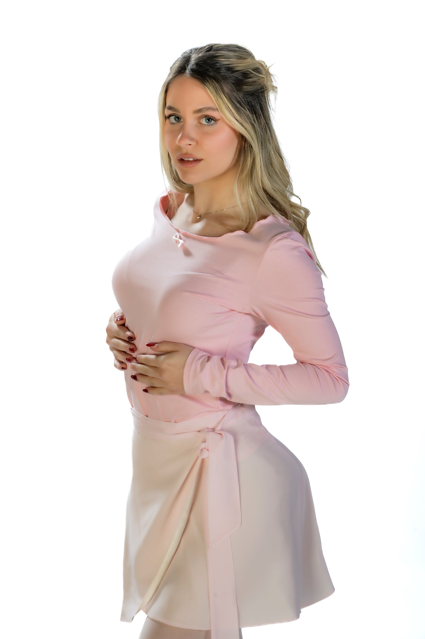Top in cotone elasticizzato